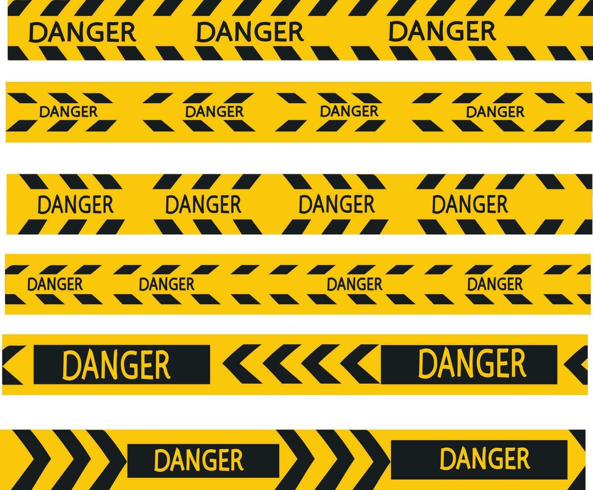 free vector Set of police tape warning alert