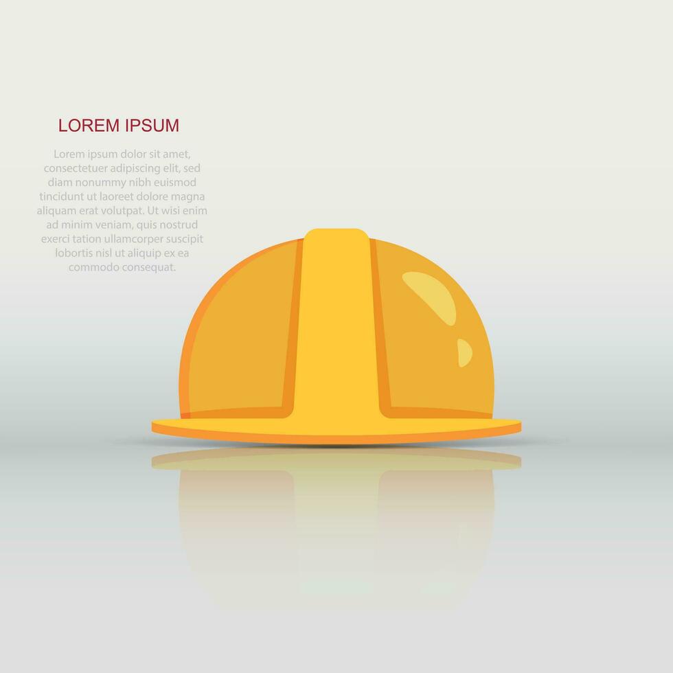 Construction helmet icon in flat style. Safety cap vector illustration on isolated background. Worker hat sign business concept.