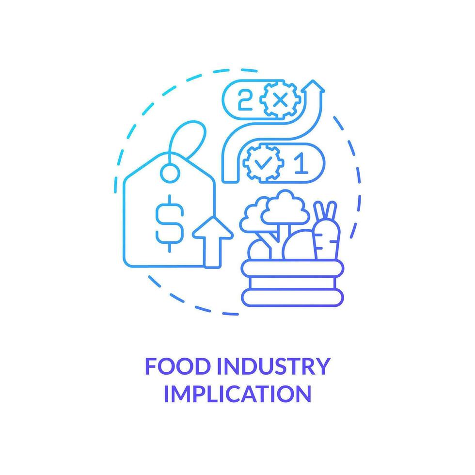 Food industry implication blue gradient concept icon. Agriculture. Supply chain disruption mistake abstract idea thin line illustration. Isolated outline drawing vector