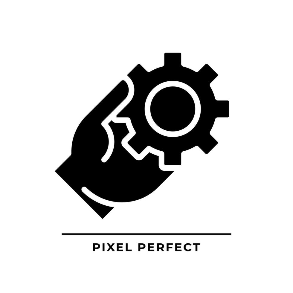 Workplace interaction optimization black glyph icon. Work relationship management. Optimize communication. Silhouette symbol on white space. Solid pictogram. Vector isolated illustration