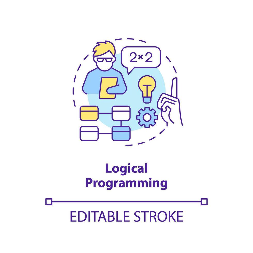 lógico programación concepto icono. codificación paradigma tipo resumen ...