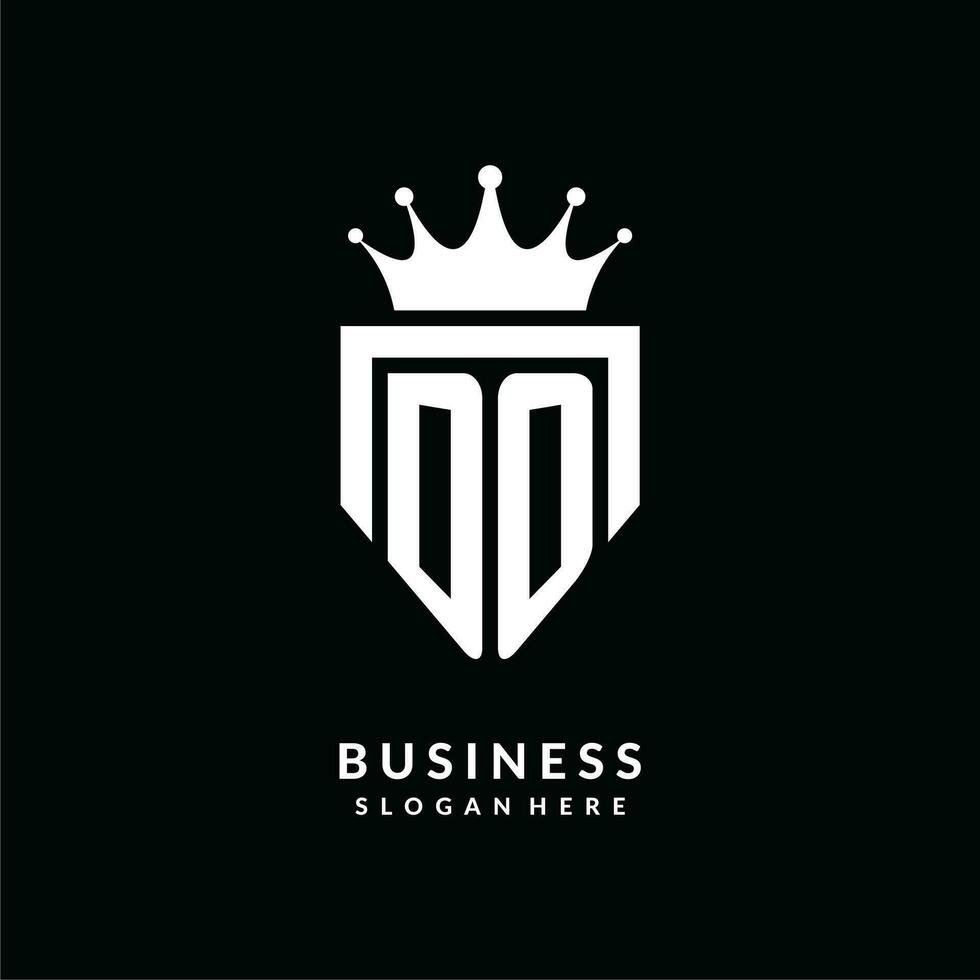 Letter DO logo monogram emblem style with crown shape design template vector