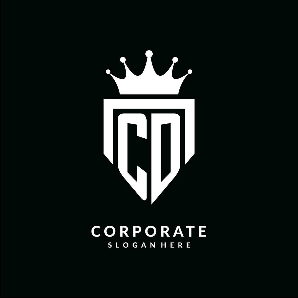 Letter CD logo monogram emblem style with crown shape design template vector