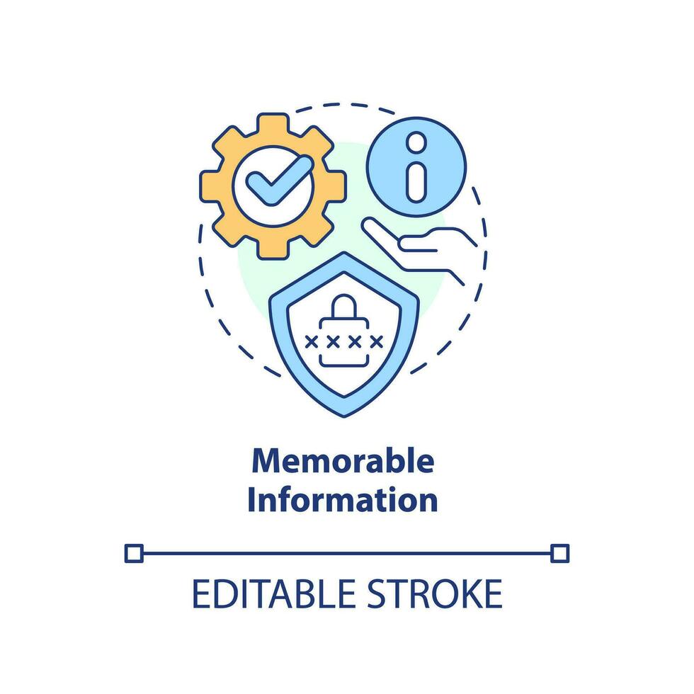 Memorable information concept icon. Digital wallet. Mobile banking app setting up abstract idea thin line illustration. Isolated outline drawing. Editable stroke vector