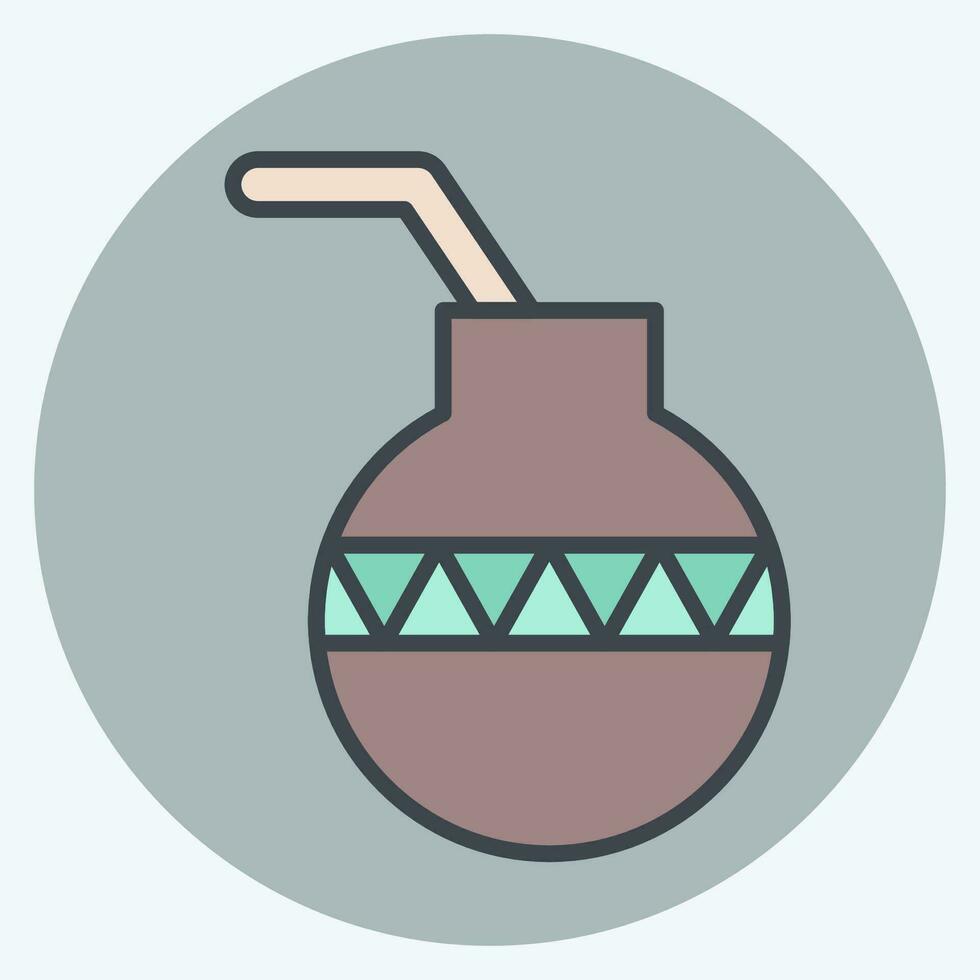 Icon Calabash. related to American Indigenous symbol. color mate style. simple design editable. simple illustration vector