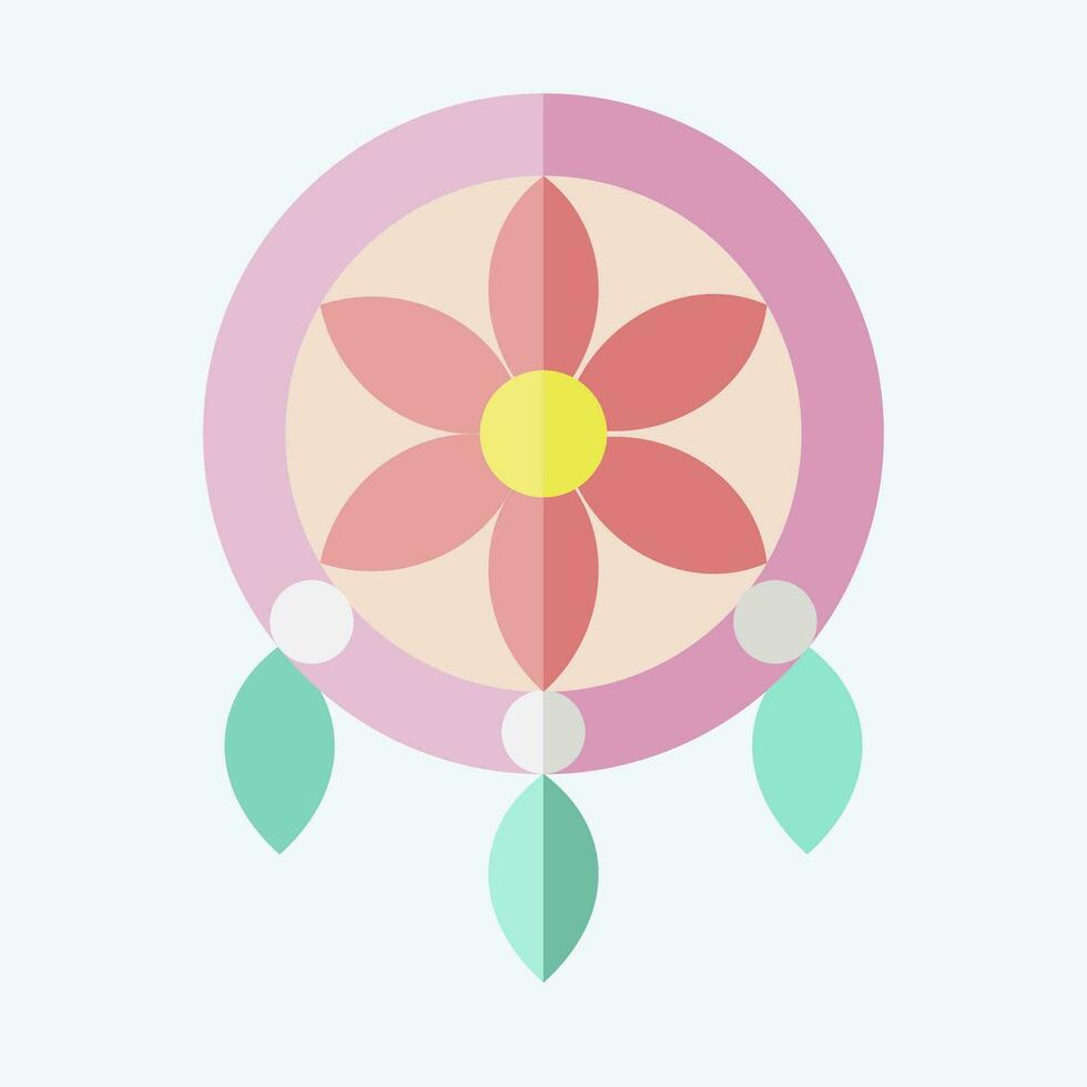 Icon Dreamcatcher. related to American Indigenous symbol. flat style. simple design editable. simple illustration vector