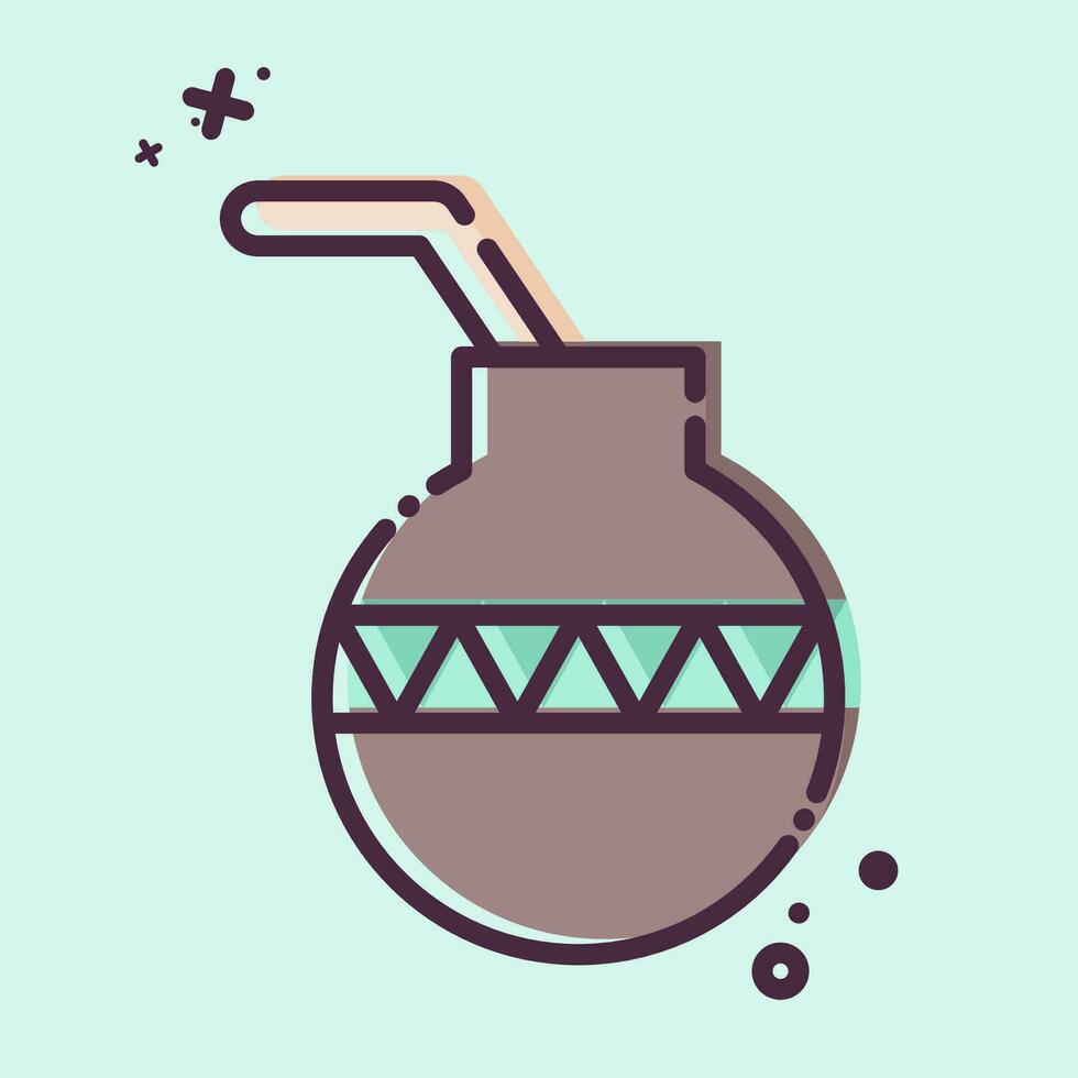 Icon Calabash. related to American Indigenous symbol. MBE style. simple design editable. simple illustration vector