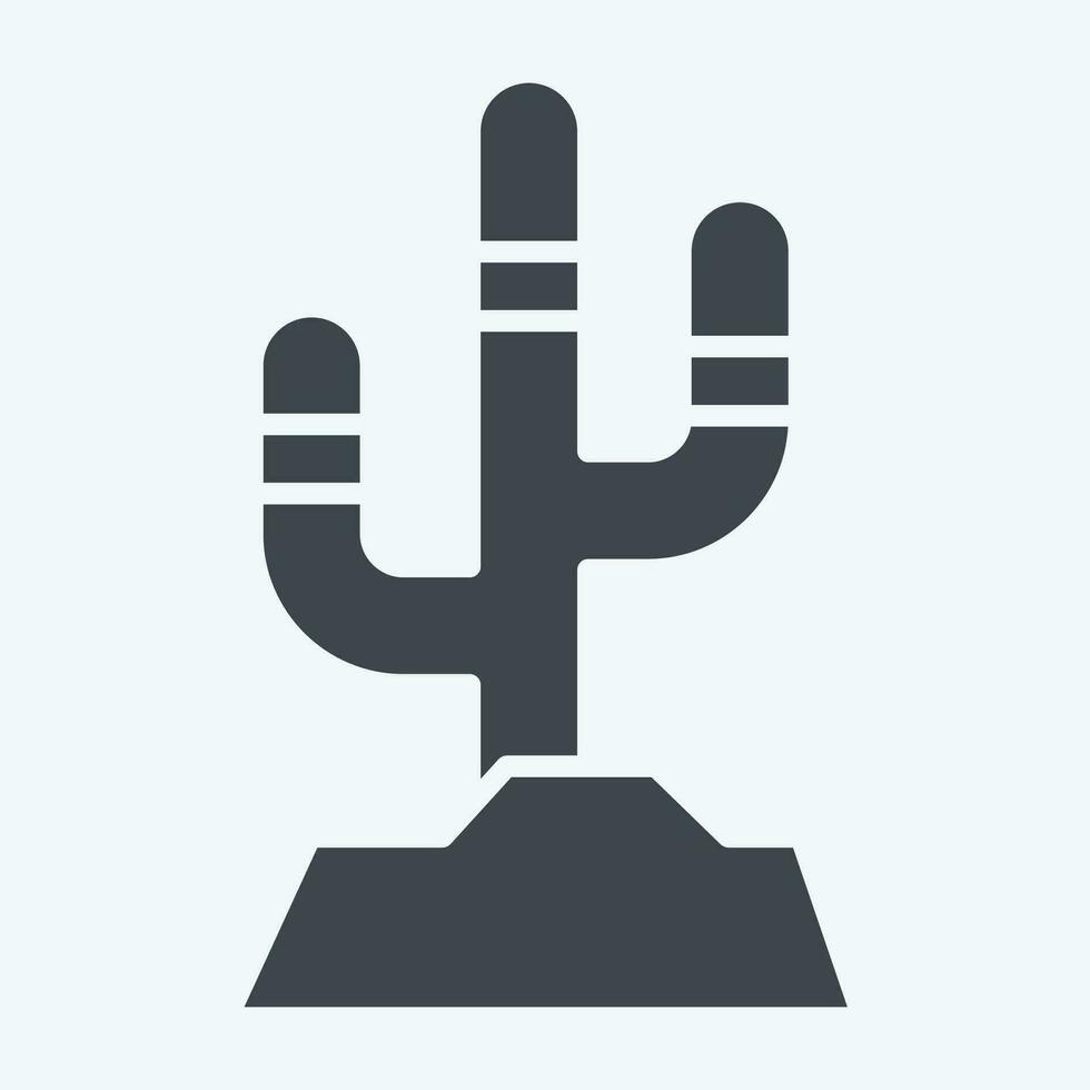 Icon Cactus. related to American Indigenous symbol. glyph style. simple design editable. simple illustration vector