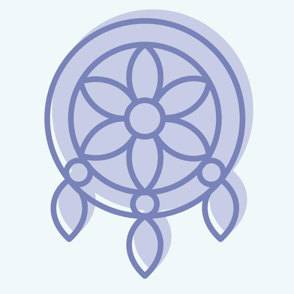 Icon Dreamcatcher. related to American Indigenous symbol. two tone style. simple design editable. simple illustration vector