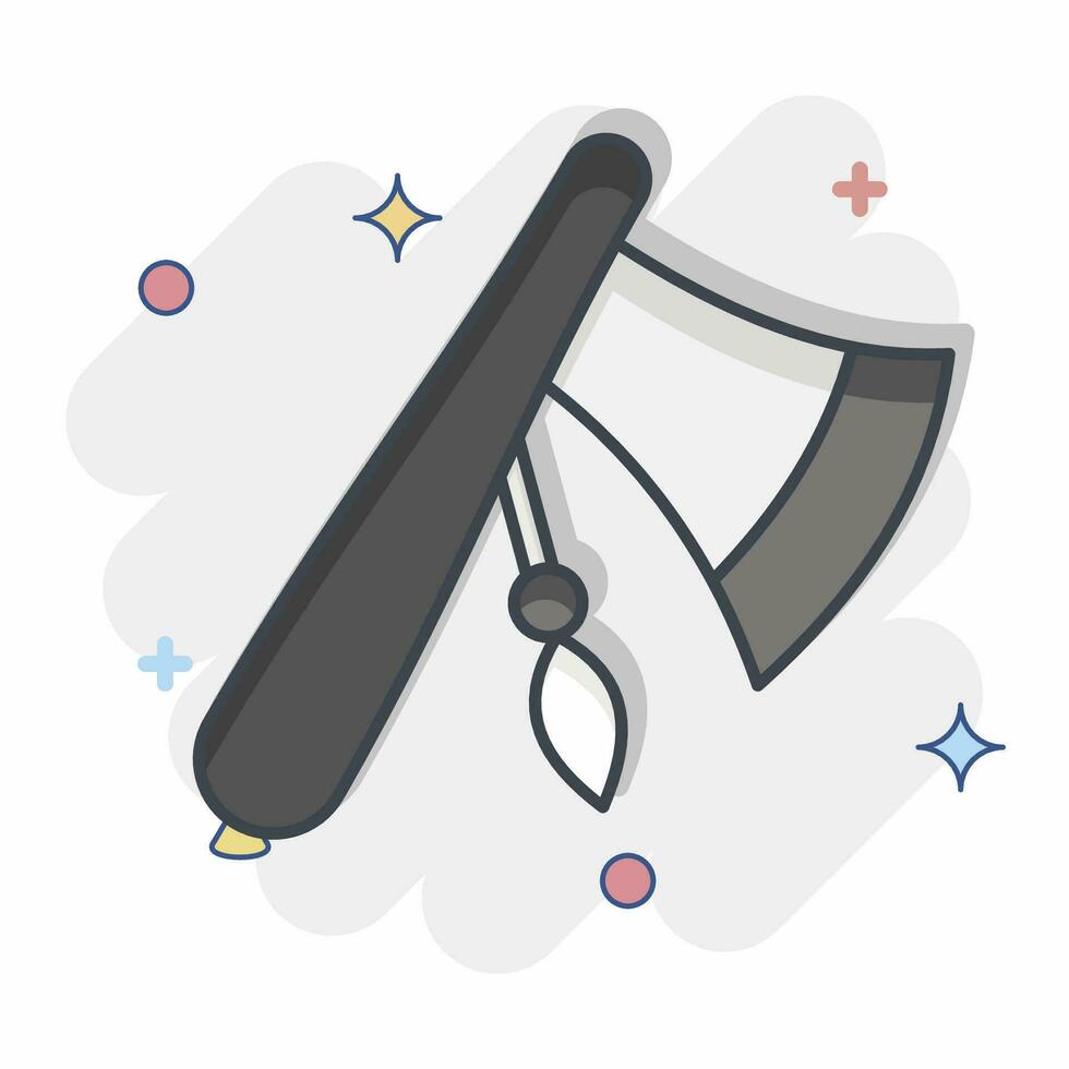 Icon Axe. related to American Indigenous symbol. comic style. simple design editable. simple illustration vector