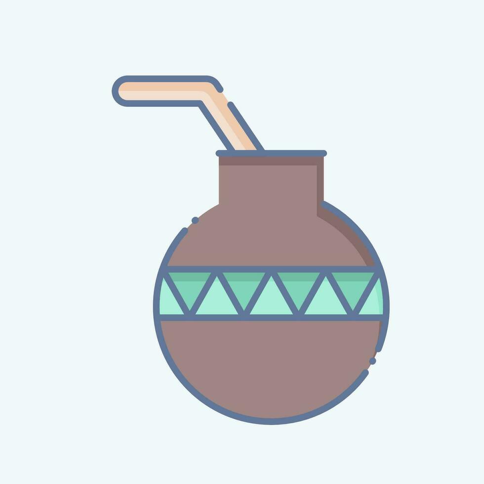 Icon Calabash. related to American Indigenous symbol. doodle style. simple design editable. simple illustration vector