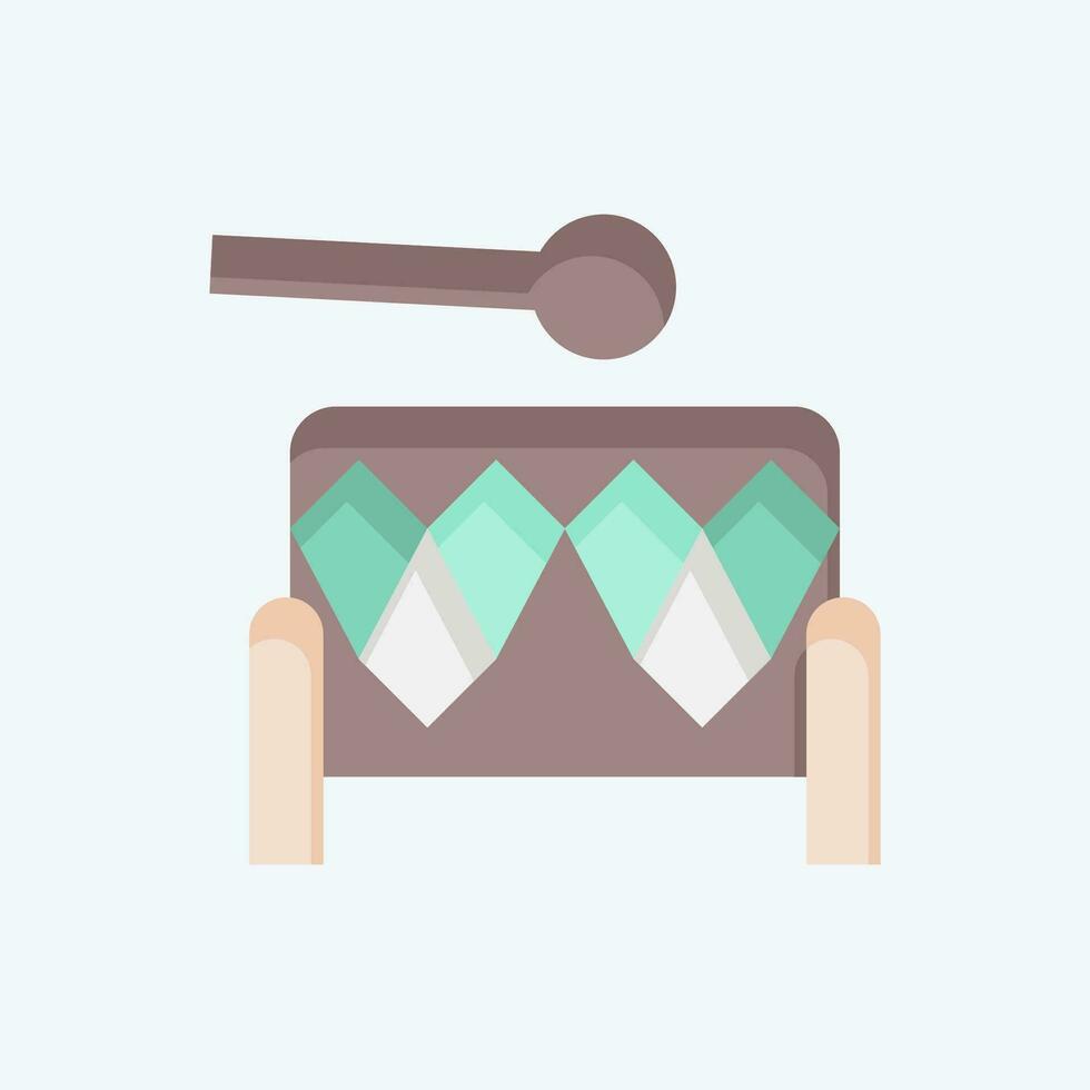 Icon Drum. related to American Indigenous symbol. flat style. simple design editable. simple illustration vector