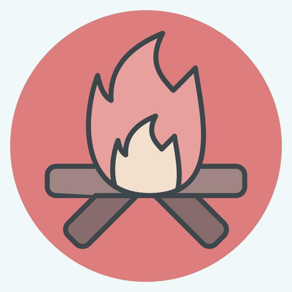 Icon Fire. related to American Indigenous symbol. color mate style. simple design editable. simple illustration vector