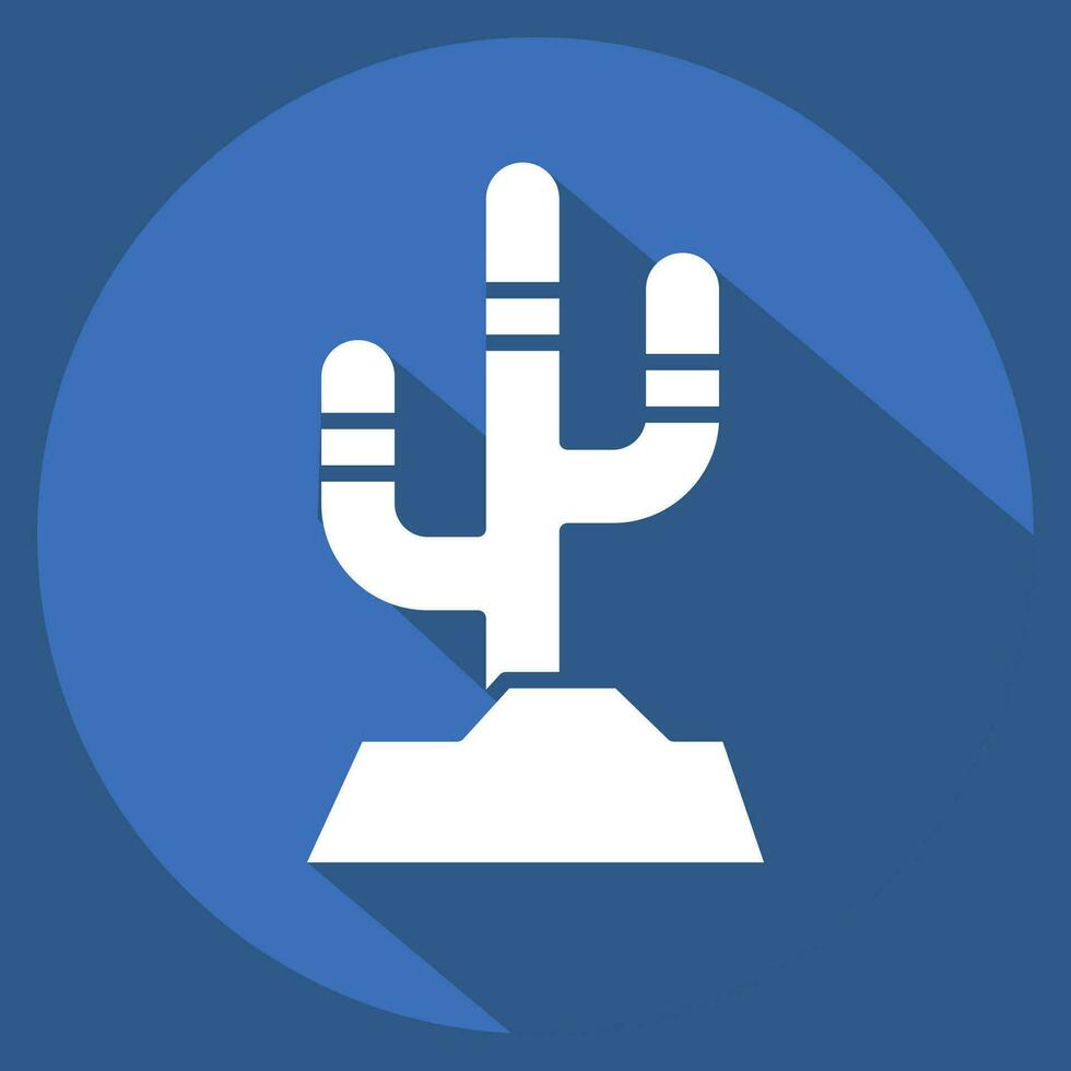 Icon Cactus. related to American Indigenous symbol. long shadow style. simple design editable. simple illustration vector