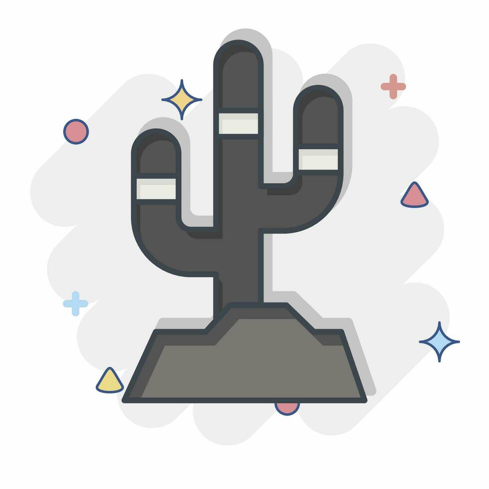 Icon Cactus. related to American Indigenous symbol. comic style. simple design editable. simple illustration vector