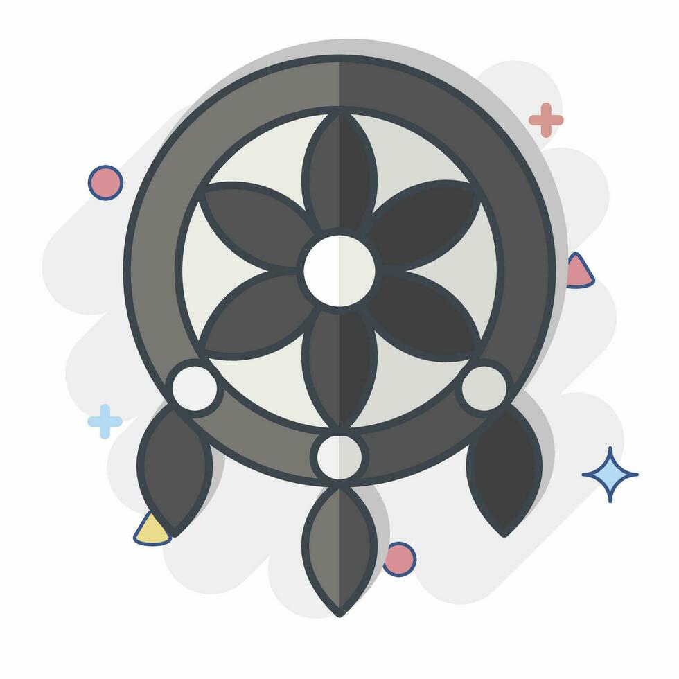 Icon Dreamcatcher. related to American Indigenous symbol. comic style. simple design editable. simple illustration vector