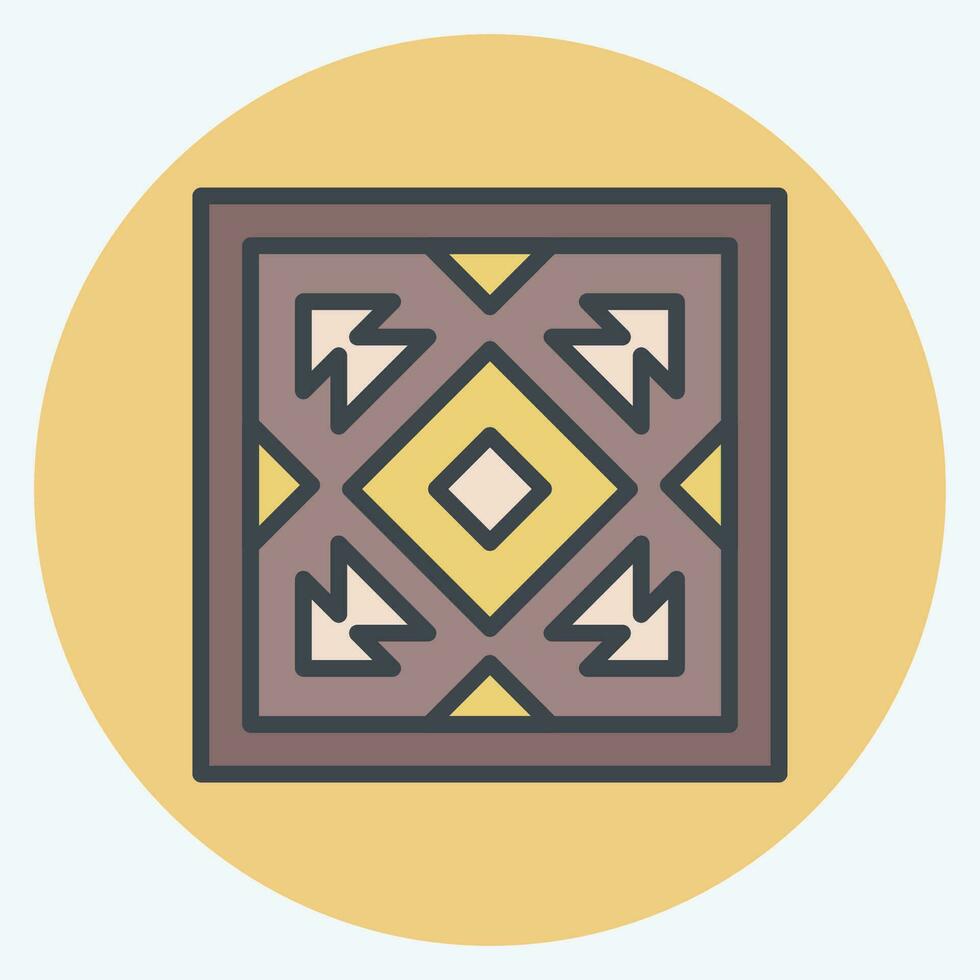 Icon Carpet. related to American Indigenous symbol. color mate style. simple design editable. simple illustration vector