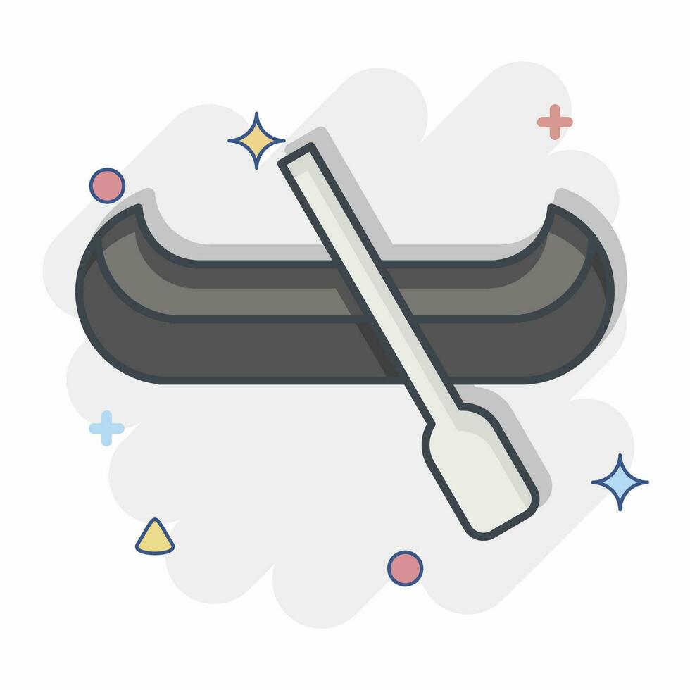 Icon Canoe. related to American Indigenous symbol. comic style. simple design editable. simple illustration vector