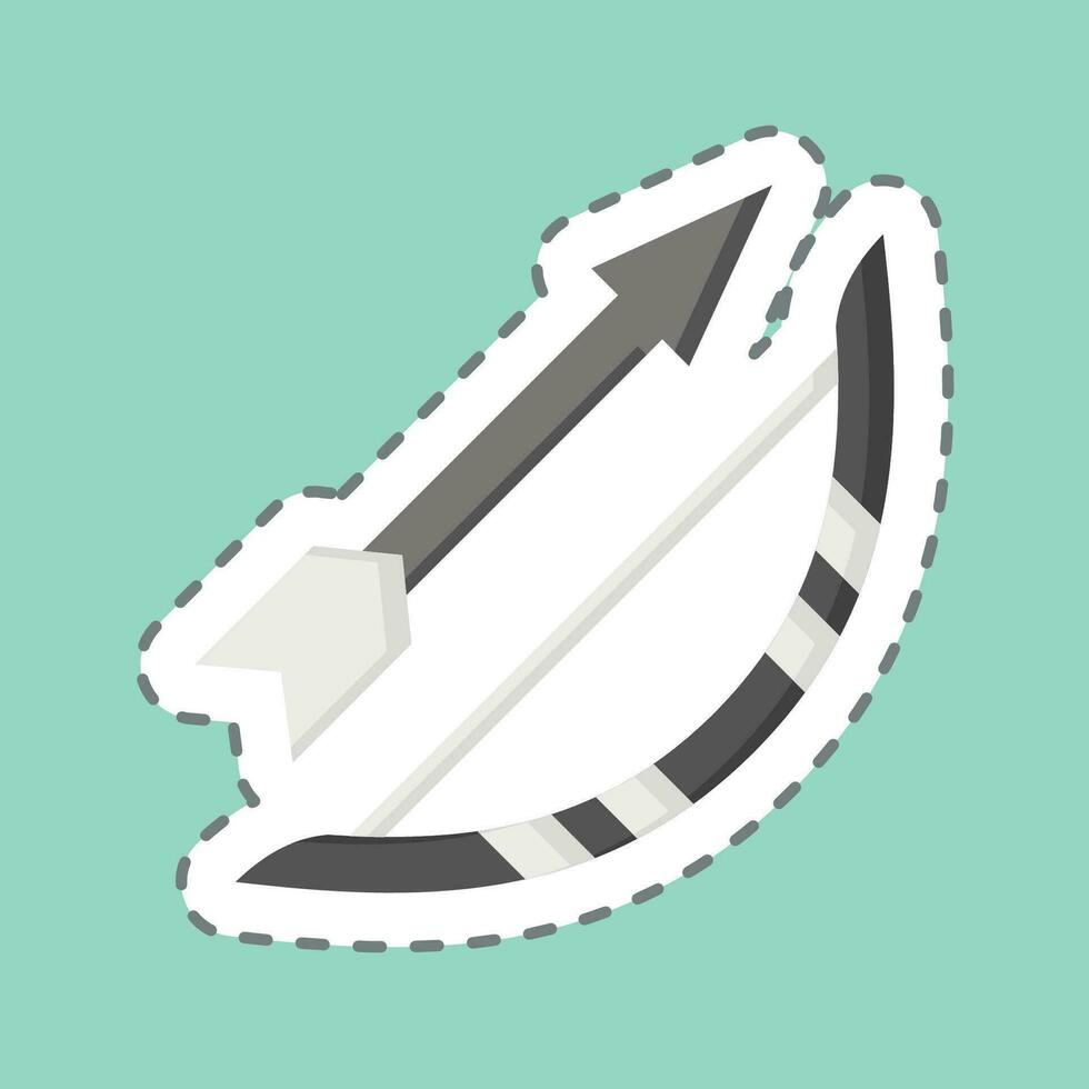 Sticker line cut Bow. related to American Indigenous symbol. simple