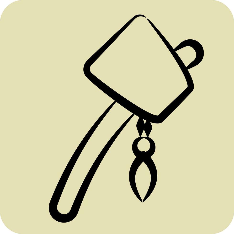 Icon Primitive Axe. related to American Indigenous symbol. hand drawn style. simple design editable. simple illustration vector