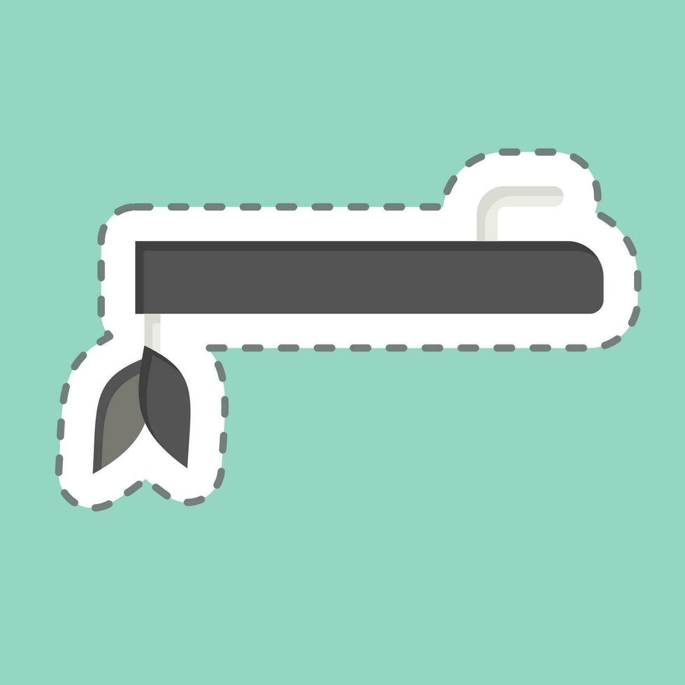 Sticker line cut Flute. related to American Indigenous symbol. simple design editable. simple illustration vector