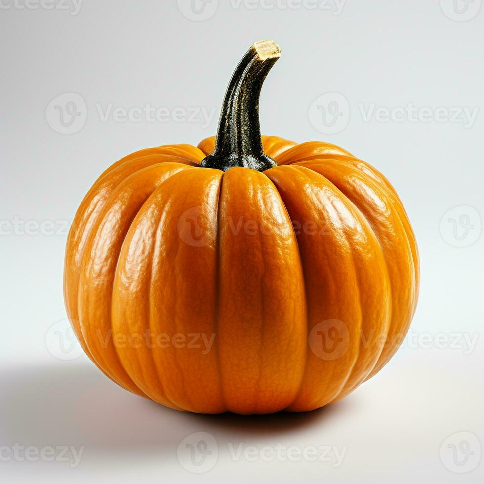 Pumpkin fruit orange color white background photo