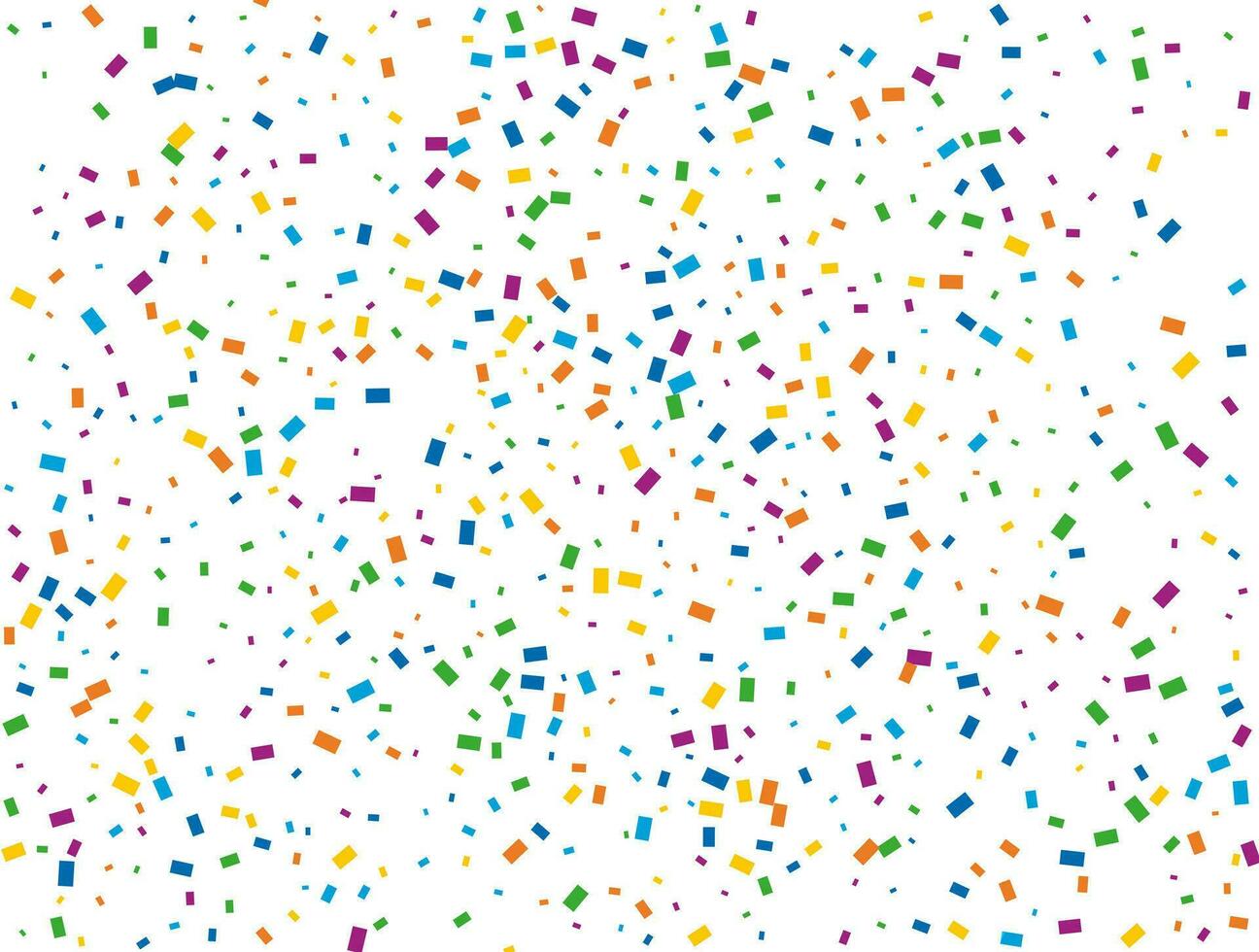 Birthday Rectangular Confetti. Light Rainbow glitter confetti background. Colored festive texture. vector