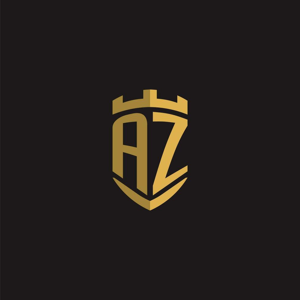 iniciales Arizona logo monograma con proteger estilo diseño vector