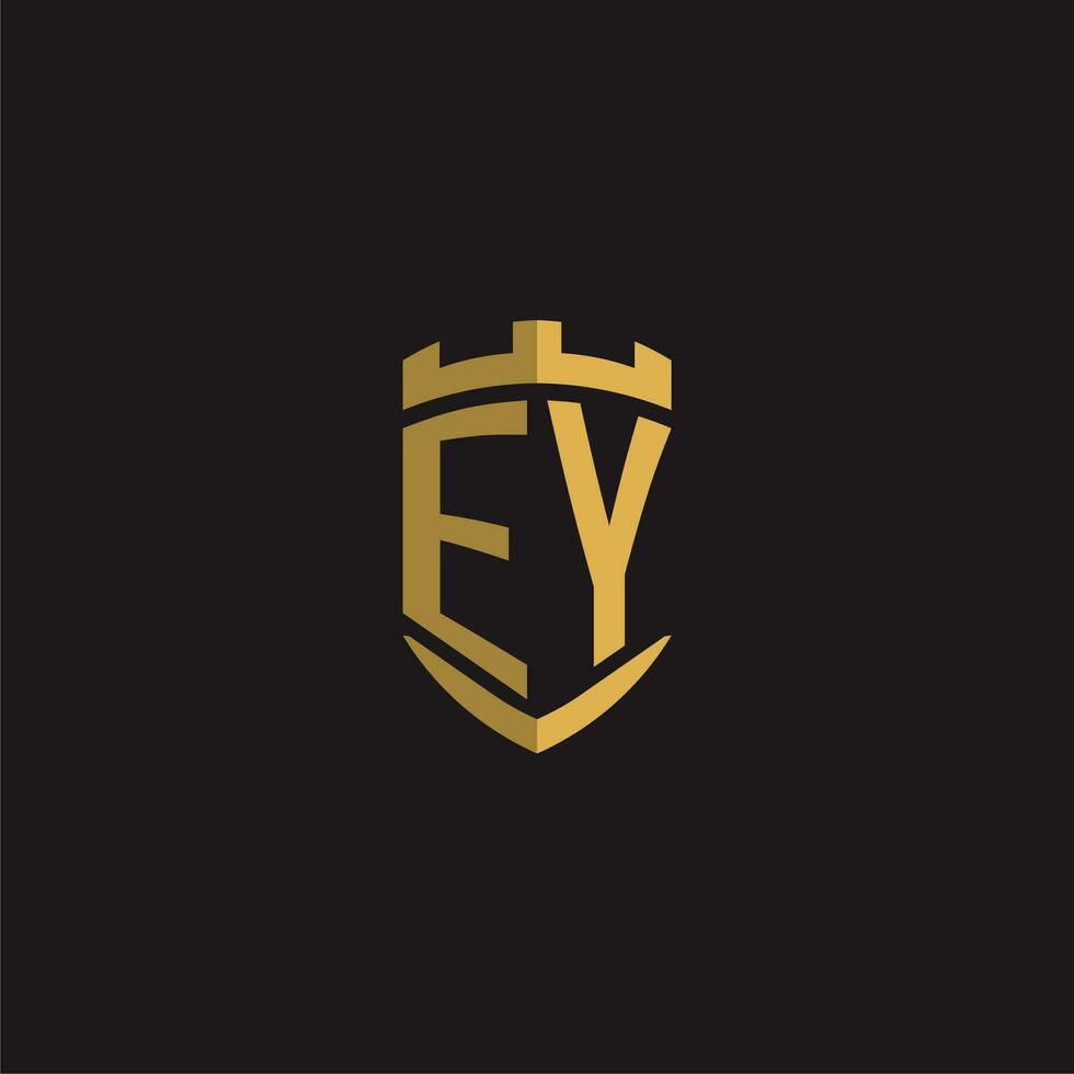 Initials EY logo monogram with shield style design vector