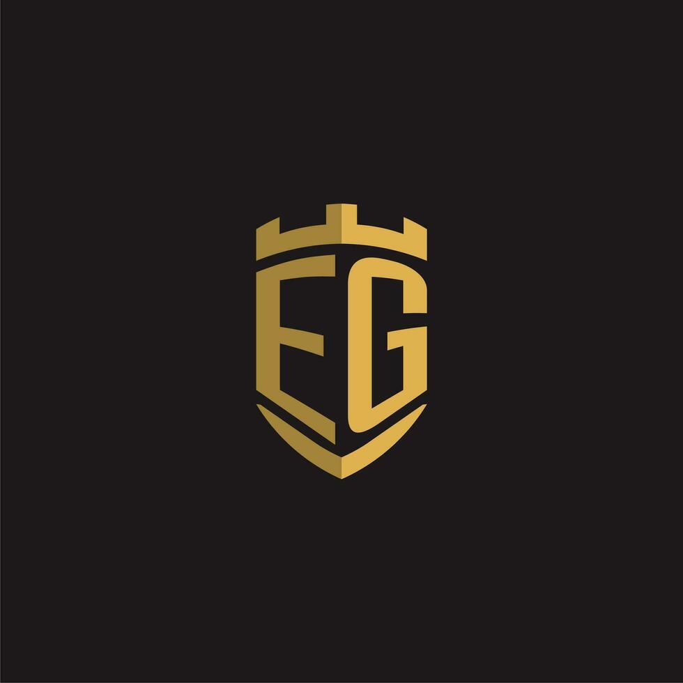 Initials EG logo monogram with shield style design vector