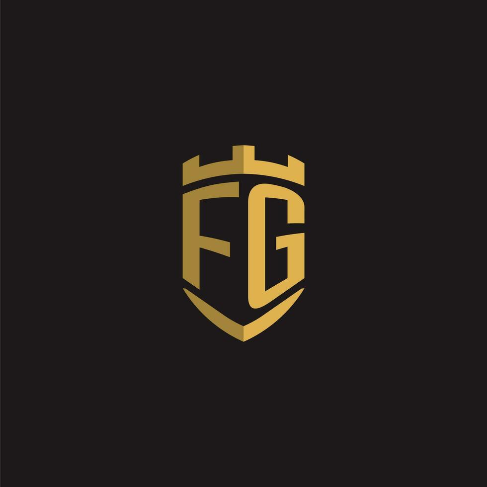 Initials FG logo monogram with shield style design vector