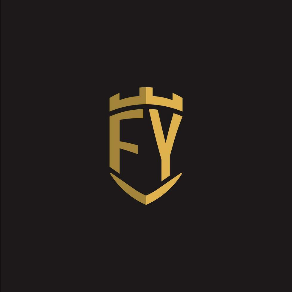 Initials FY logo monogram with shield style design vector