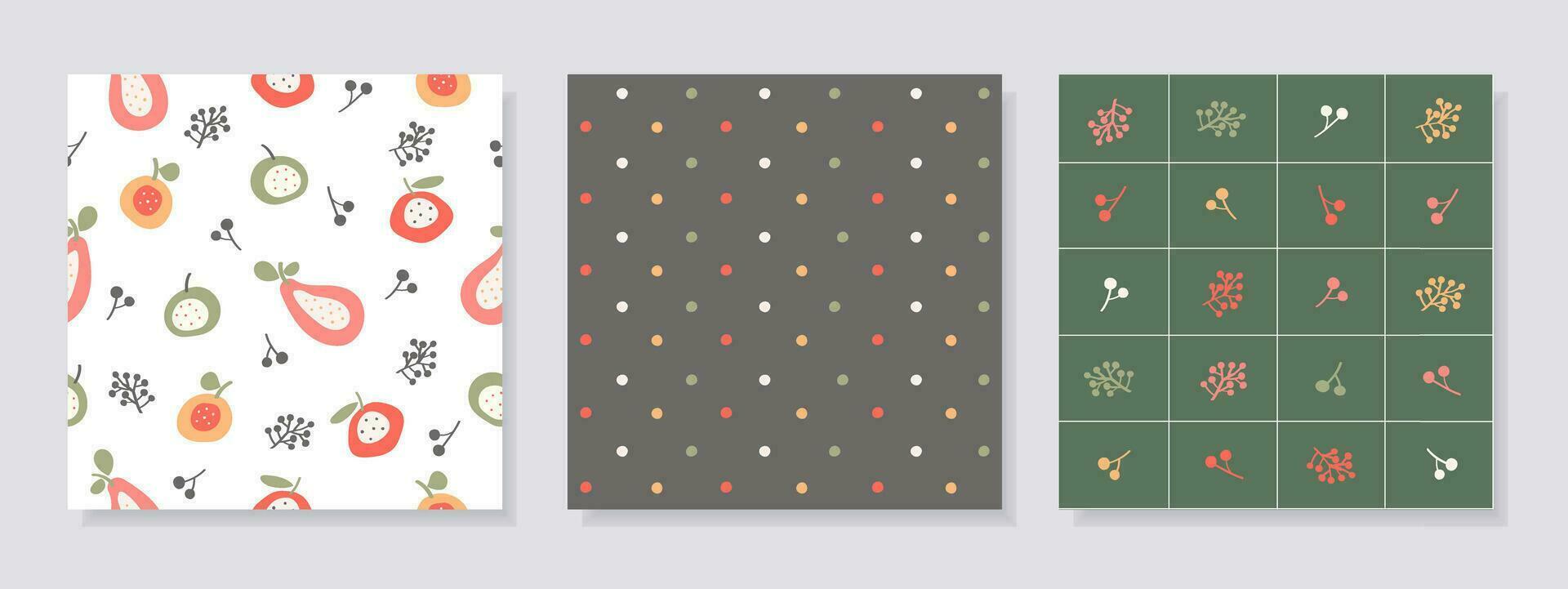 Cute seamless patterns, hand-drawn in nature style used for fabric, textile, print, background and decorative wallpaper vector