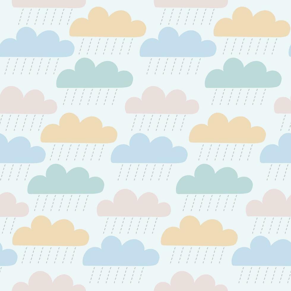 Cute clounds seamless pattern vector