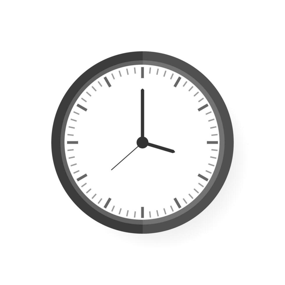 reloj icono en plano estilo, Temporizador en blanco antecedentes. negocio mirar. vector