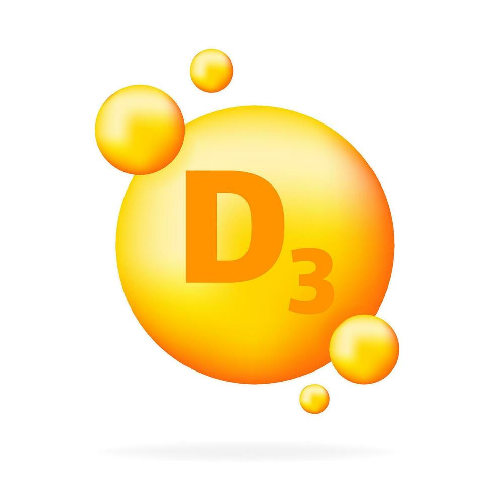 Vitamin D3. Niacin vitamin drop pill capsule icon. vector