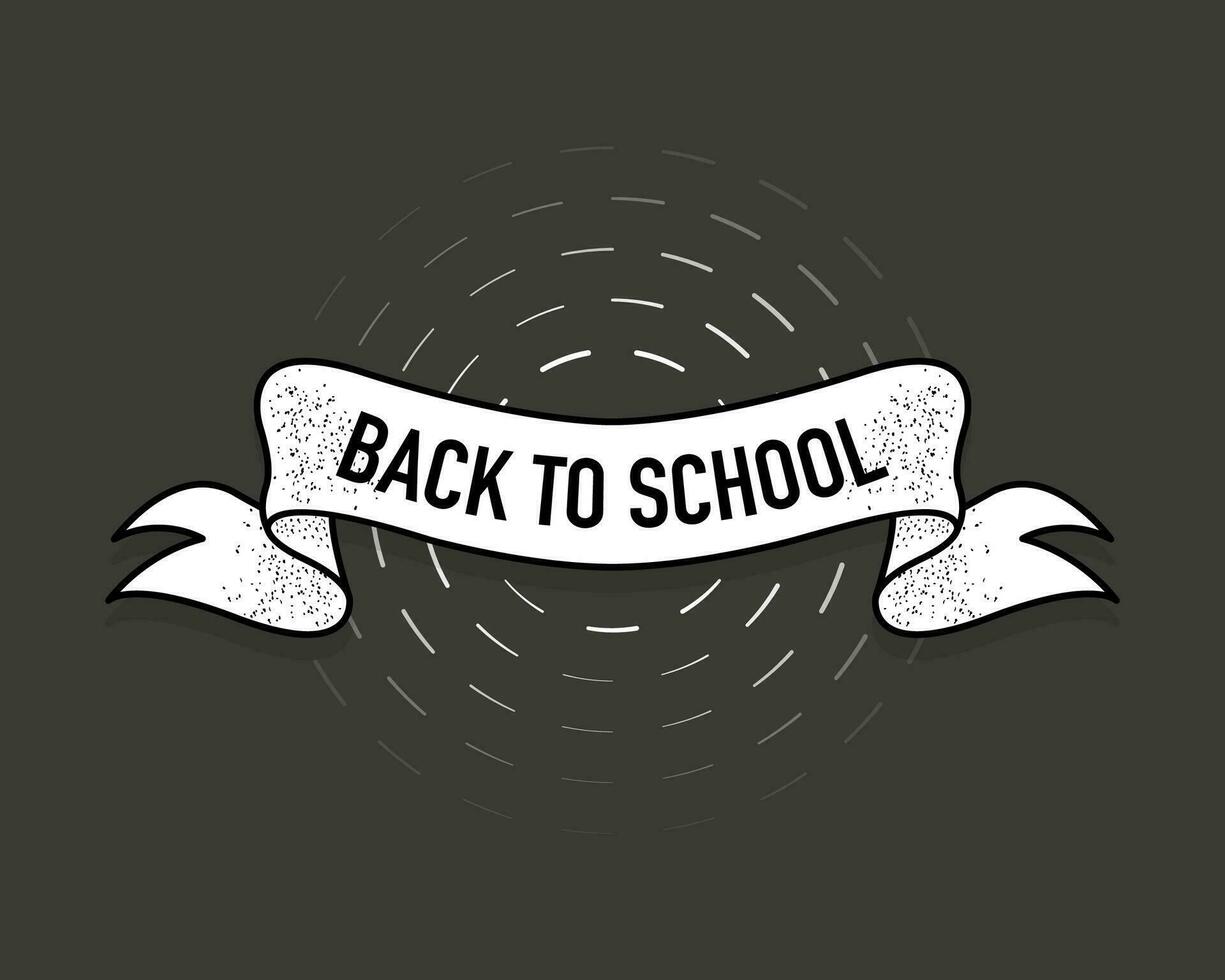 Hand drawn ribbon back to school on white background. Business concept. Creative vector illustration. Sale banner