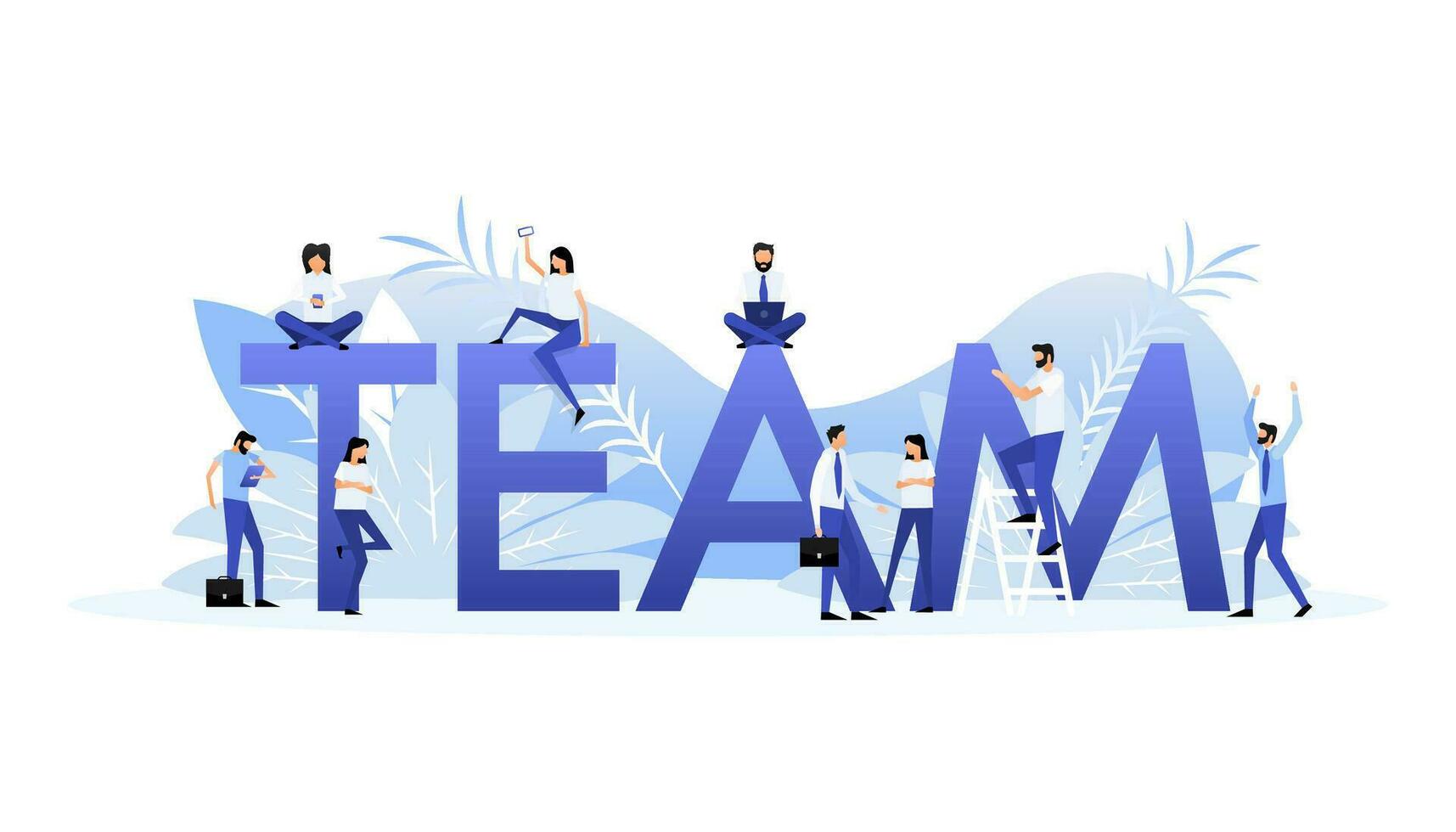 Teamwork business success. Cartoon people vector illustration. Flat vector illustration character