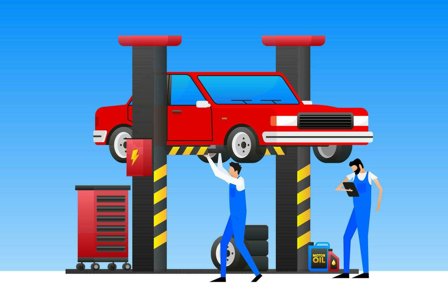 Car Service and Roadside Assistance. Car towing truck vector