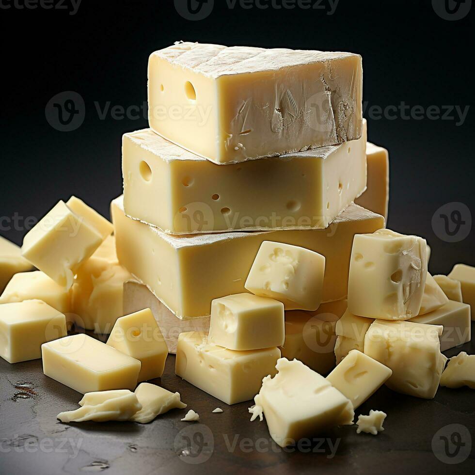 Yellow cheese on a white background photo