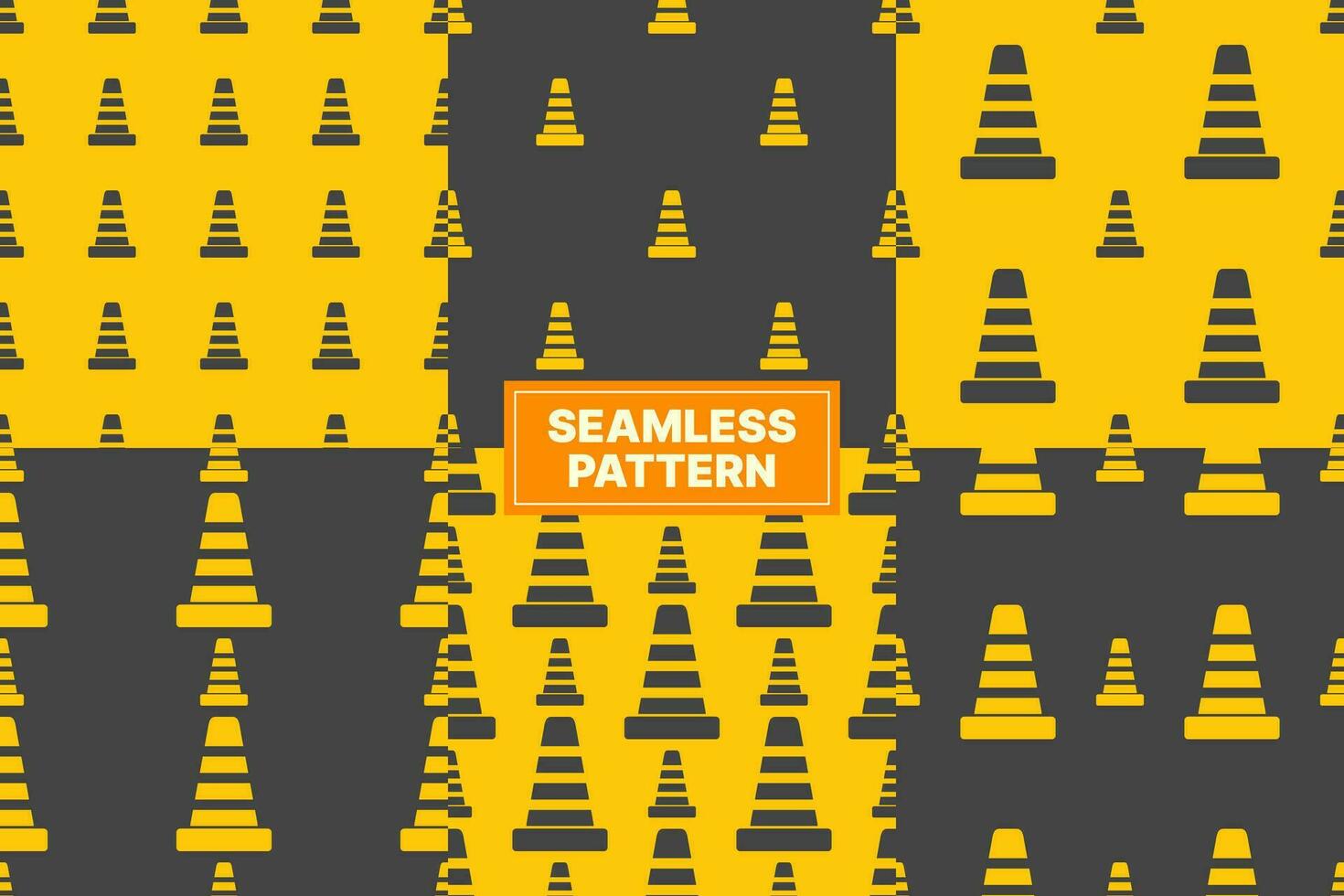 vector traffic cone element seamless pattern collection