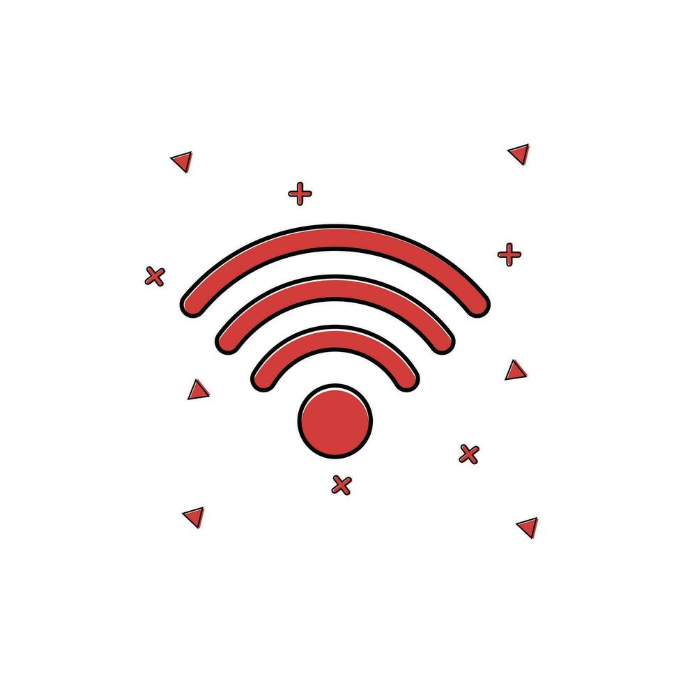 Wifi icon vector in comic style