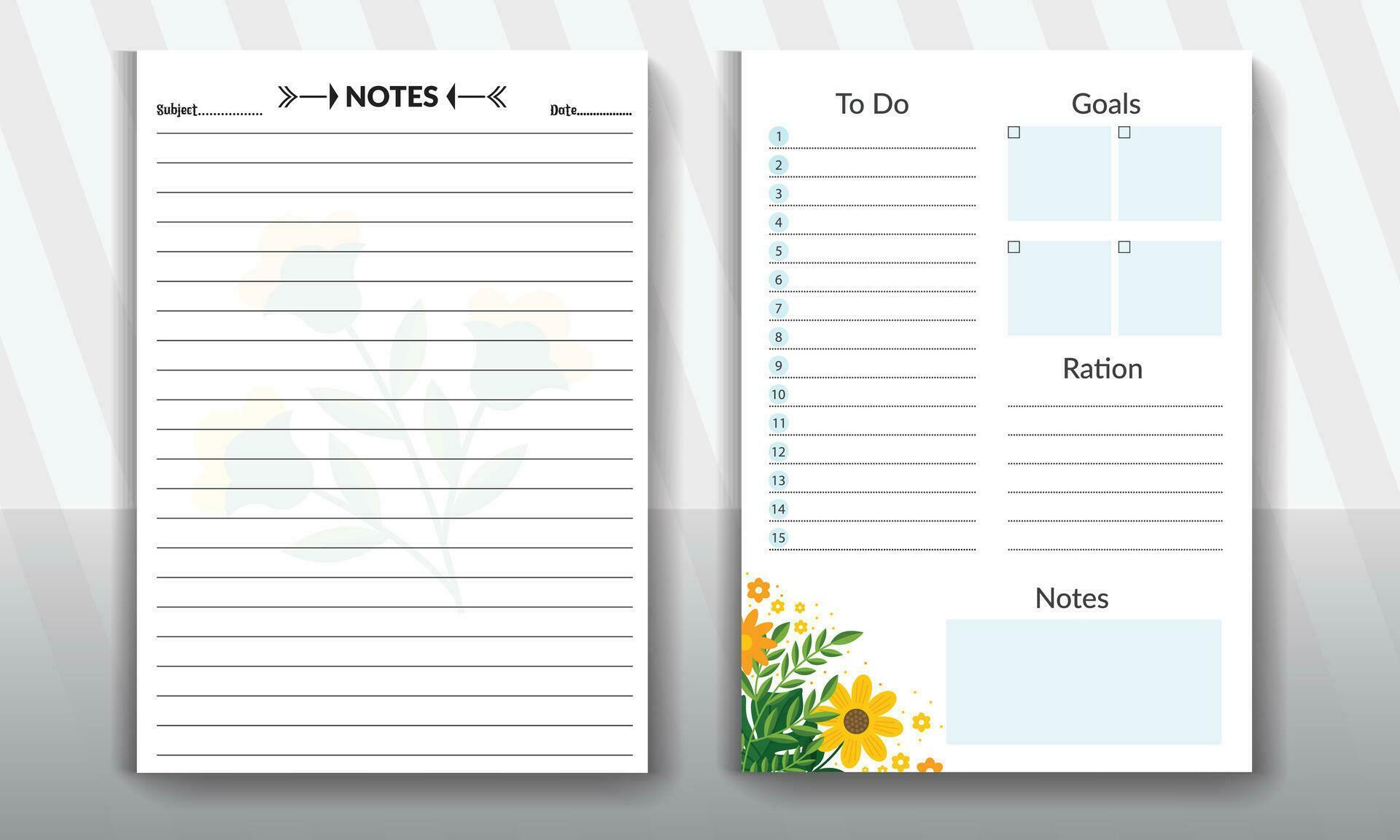 Set of planners and to do list with home interior decor illustrations