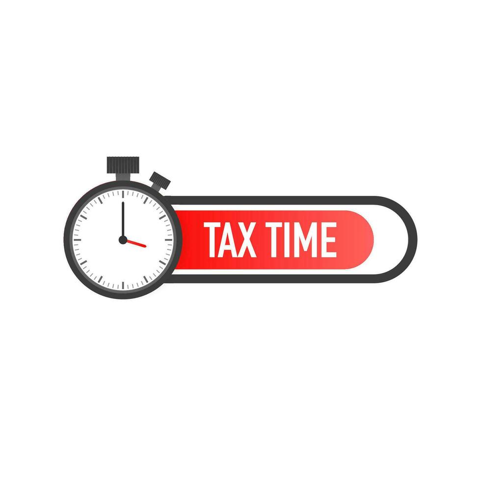 Tax time label isolated icon vector illustration design.