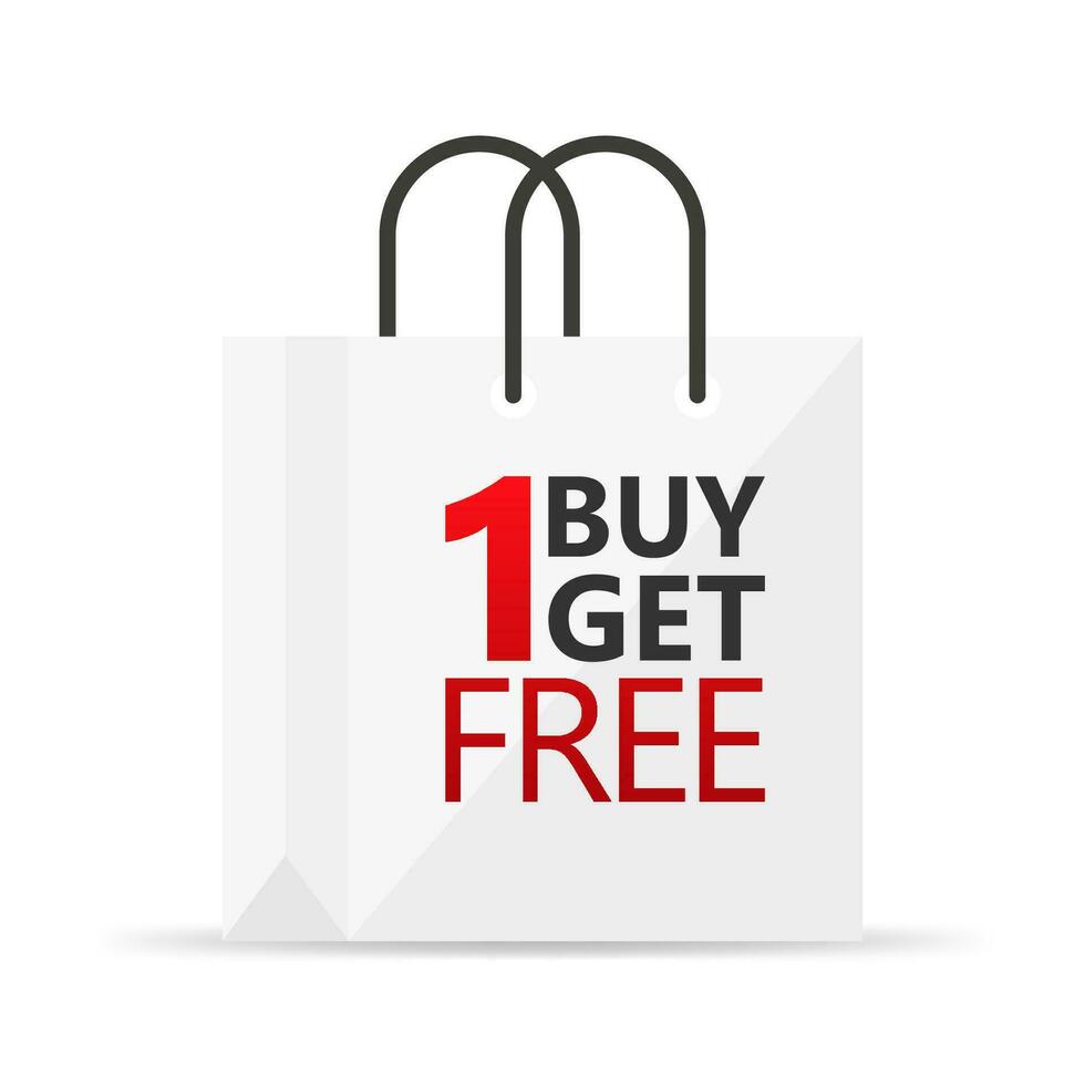 Buy 1 Get 1 Red Label Icon Vector Design.