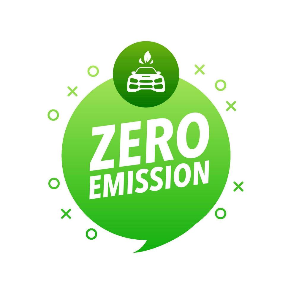 Zero emission sign. Clean energy. CO2 neutral power. Environmental responsibility. vector