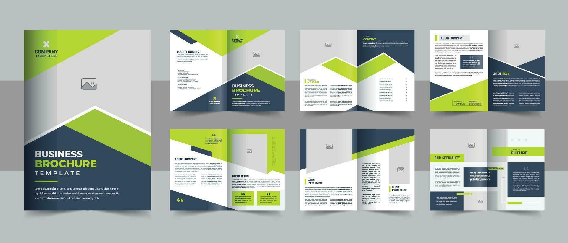 moderno negocio folleto modelo diseño disposición, de múltiples fines folleto modelo con cubrir, espalda y dentro paginas mínimo negocio folleto modelo diseño vector
