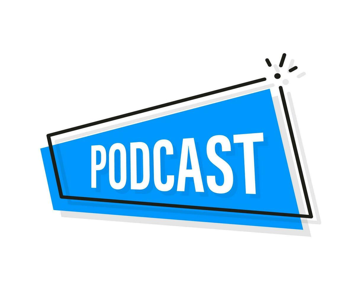 Best Podcast. Badge, icon, stamp, logo. Vector illustration.