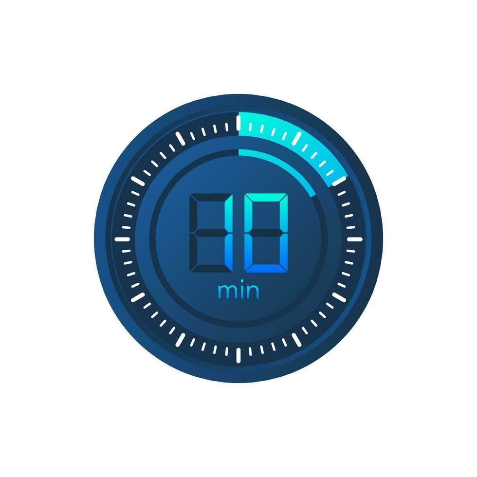 The 10 minutes, stopwatch vector icon. Stopwatch icon in flat style on a white background. Vector stock illustration.