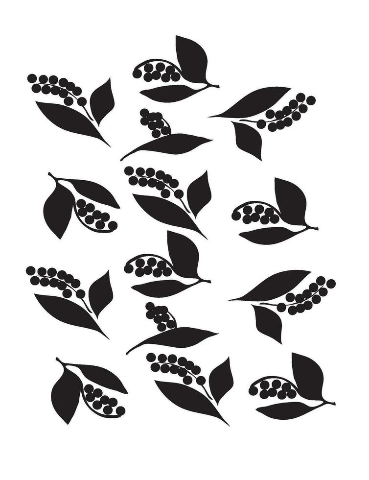 Leaf and Leaves Vector Illustration for Cut out pattern